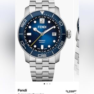 Authentic Fendi Aqua 42MM Stainless Steel Automatic Diver Watch